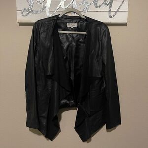 555 Studio Los Angeles - Women’s black layered front leather jacket